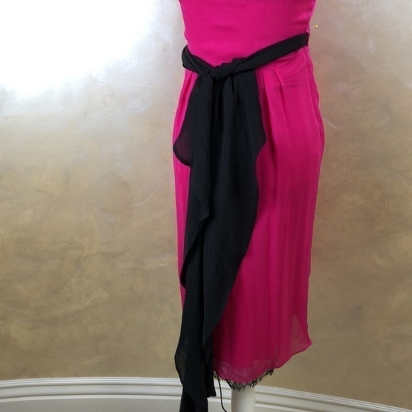 DVF Fuscha Silk Chiffon wrap dress with Silk satin slip - Picture 6 of 10